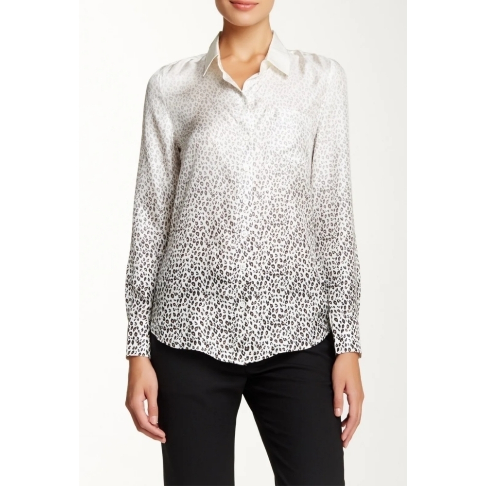 Band Of Outsiders Degrade Leopard Wasy Shirt Blouse Sz 1/S